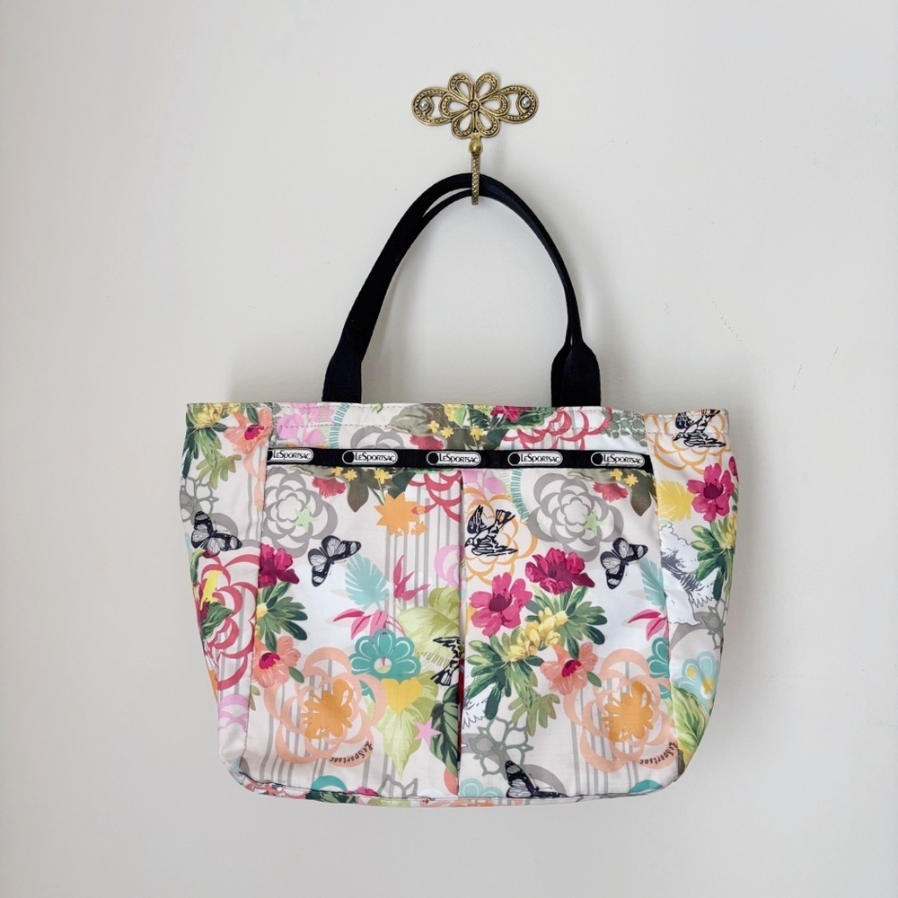 Le Sportsac Floral Shoulder Bag Purse 15" X 10.5"